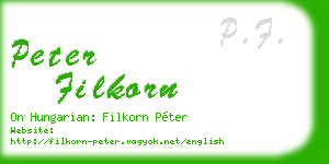 peter filkorn business card